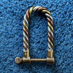 Rare 1980s Vintage Gucci Tricolor Key Chain Keyring